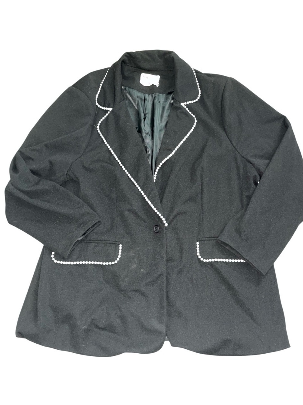 Savanna Jane faux-pearl trim blazer